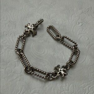 Tory Burch Silver Cross Charm Bracelet